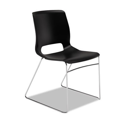 Hon HON, MOTIVATE HIGH-DENSITY STACKING CHAIR, ONYX SEAT/BLACK BACK, CHROME BASE, 4PK MS101ON